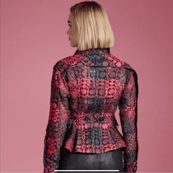 Byron Lars Red and Black Lace Jacket…size 8 - Picture 2 of 7